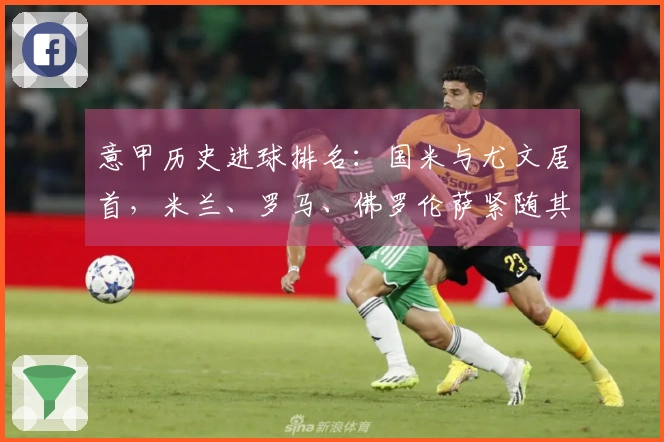 意甲历史进球排名：国米与尤文居首，米兰、罗马、佛罗伦萨紧随其后